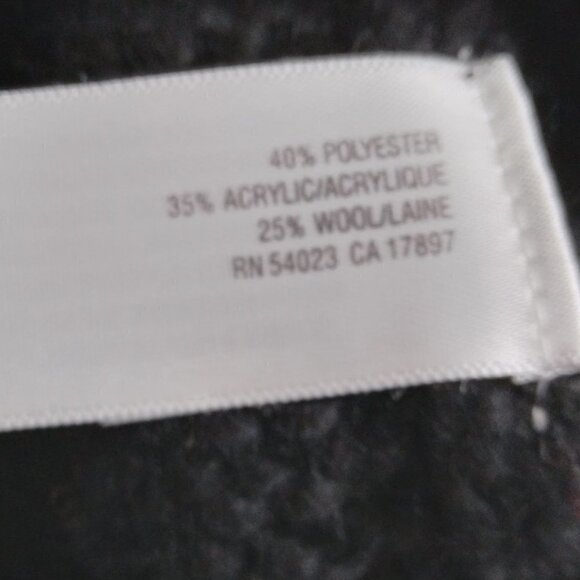 Old Navy | Wool Blend Button Side Poncho Sweater Black | Size SP - Picture 7 of 8